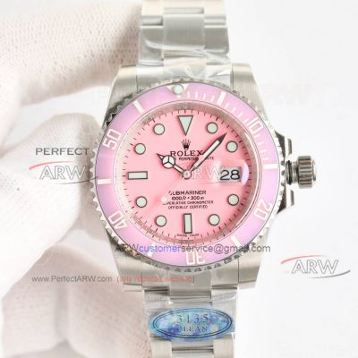 Swiss Clone Rolex Submariner Pink Dial 3135 Movement 904L Oyster Watch